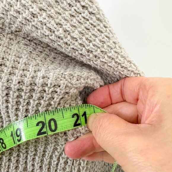 MONK & LOU Open Front Oversized Knit Cardigan WITH POCKETS GREY COLOR - Picture 7 of 7